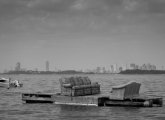 Couches floating in Boston Harbor