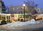 Buses in a row in Brighton