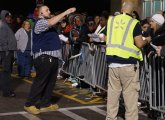 Guy giving out instructions at Walpole Wal-Mart