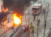 Car on fire on Green Street in Jamaica Plain