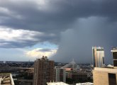 Storm moving in over Boston