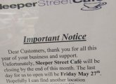 Sleeper Street Cafe closed forever