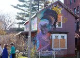 Painted house on Green Street in Jamaica Plain