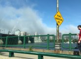 Fog rolling in over Boston