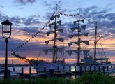 Colombian tall ship ARC Gloria at Fan Pier in Boston Harbor