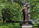 Edward Everett Hale in a Bruins jersey