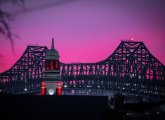 Tobin bridge at sunset