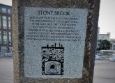 New monument to Stony Brook, creek that runs under the Arborway at Forest Hills