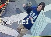 Guy with sign wishing death on people eating dinner outdoors in Marblehead