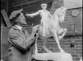 Dallin and a model of his iconic Paul Revere statue