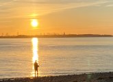 Fishing at sunset at Hull Gut