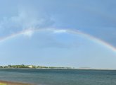 Double rainbow over Pleasure Bay in South Boston