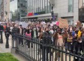 Protest march down Tremont Street