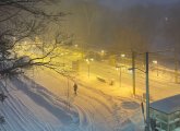 Snow at Longwood station on the Green Line