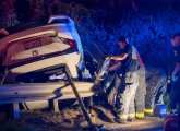 Rolled over car on I-93