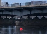 Cone atop the Charles River off the Mass. Ave. bridge