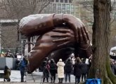 The Embrace after its unveiling on the Common