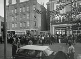 Demonstrators outside BRA office in the South End in 1968