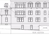 Side rendering of proposed Fuller Street house and new condos