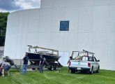 JFK's Victura being unloaded at the JFK Library