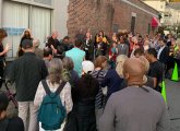 Vigil participants on Tower Street