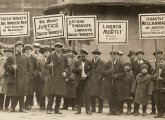 Protesters showing support for Sacco and Vanzetti