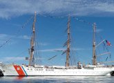 US Coast Guard's Eagle docked in Boston