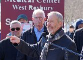 Lynch makes a point outside West Roxbury VA