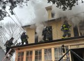 Firefighters on second floor of Monponset Street house