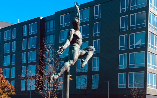 Quest Eternal statue at Smith Playground in Allston