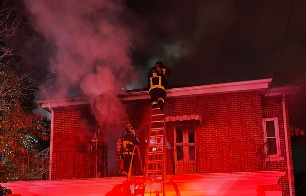 Firefighters at 519 Poplar St. fire