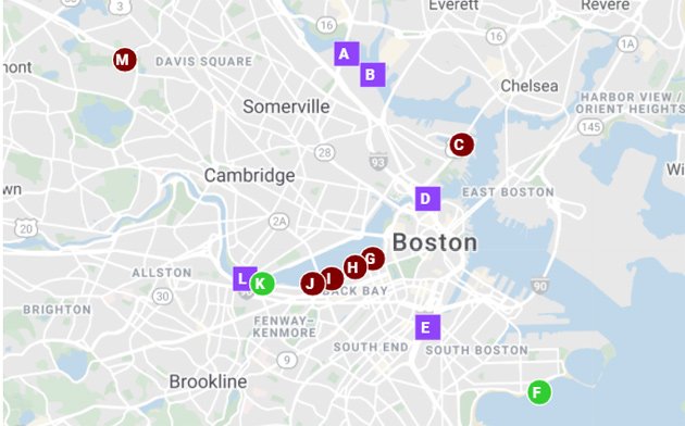 Maps showing where raw sewage flowed into the Charles, Mystic and harbor.