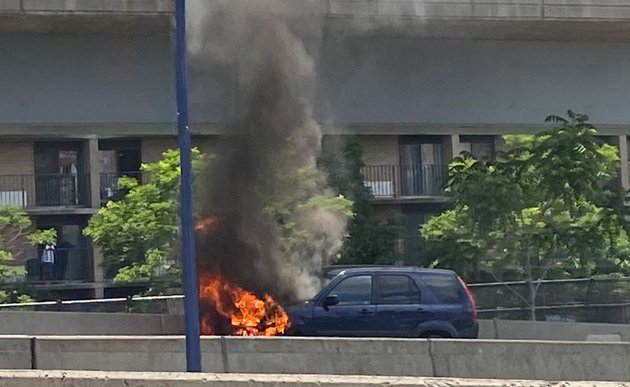 Flaming Honda SUV