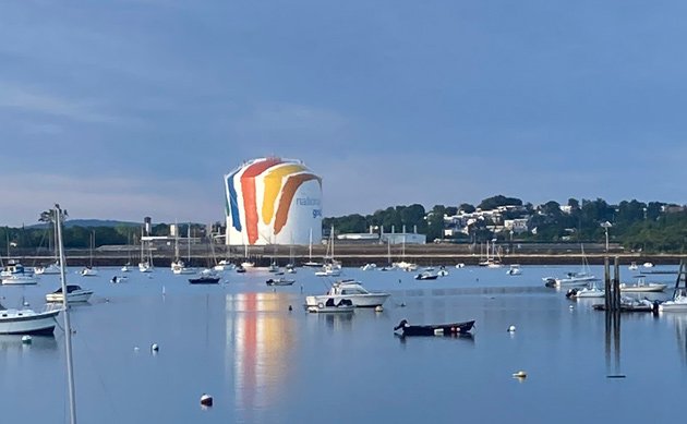 Gas tank on Dorchester Bay