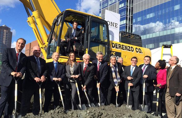 Mayor Walsh in a backhoe in South Boston