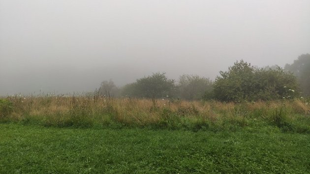 The view of the fog from the top of Peters Hill