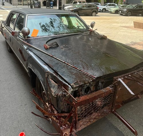 Zombiemobile with a parking ticket