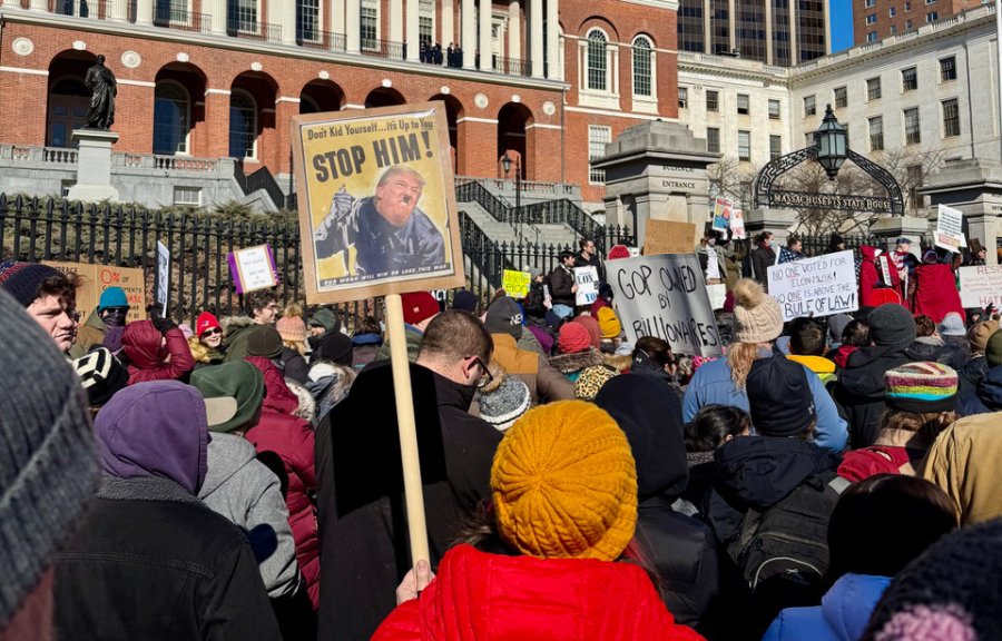 Protesters outside 