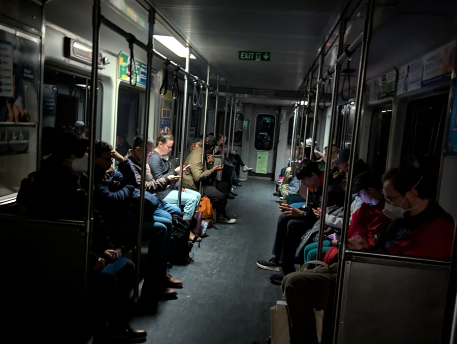 Darkened Red Line car