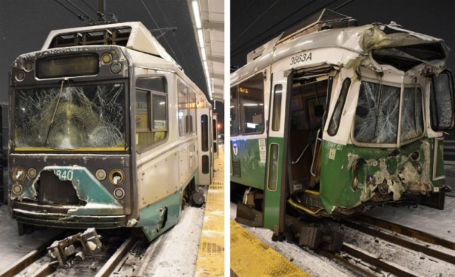 Smashing trolley on left, smashed trolley on right