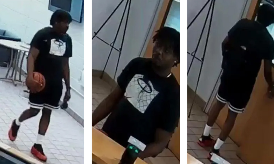 Photos of suspect holding a basketball, via BPD