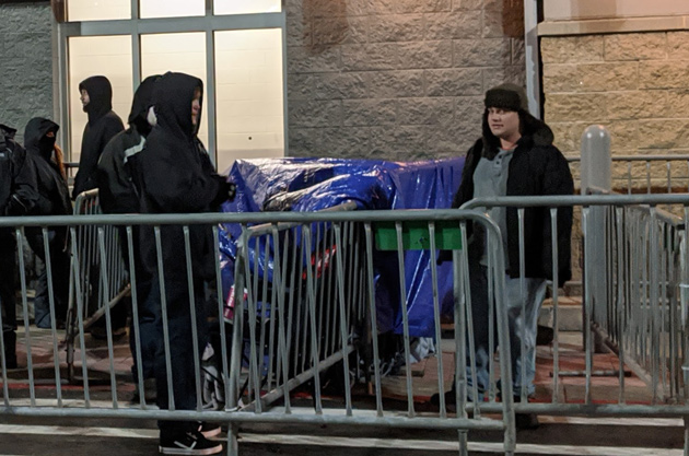 People in line at Walmart