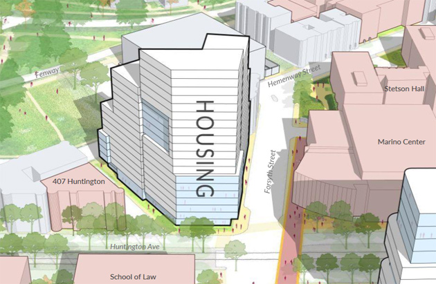 Rendering of proposed Forsyth Road dorm