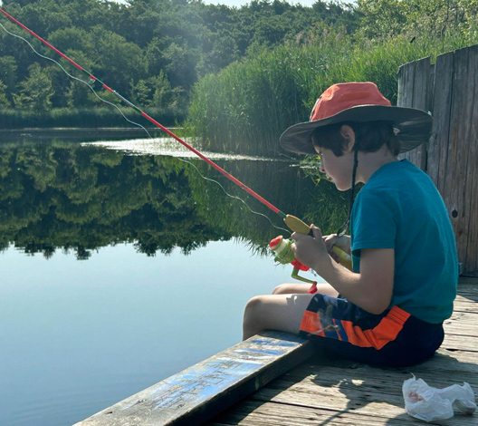 Teddy fishing in Turtle Pond