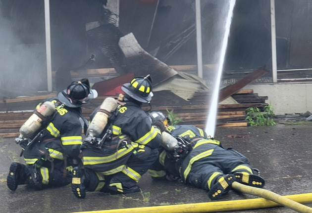 Firefighters at the scene