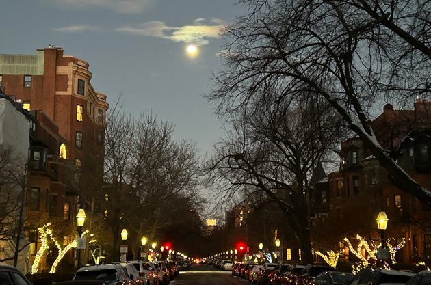 Moon over Marlborough Street